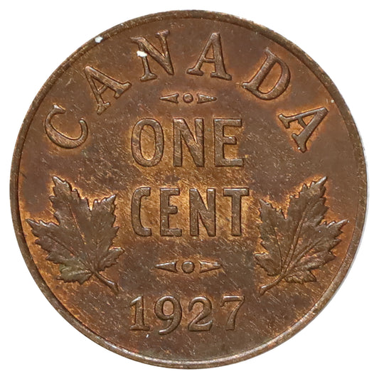 1927 Canada 1-cent Brilliant Uncirculated (MS63) Lustrous Brown (Scratched or impaired)