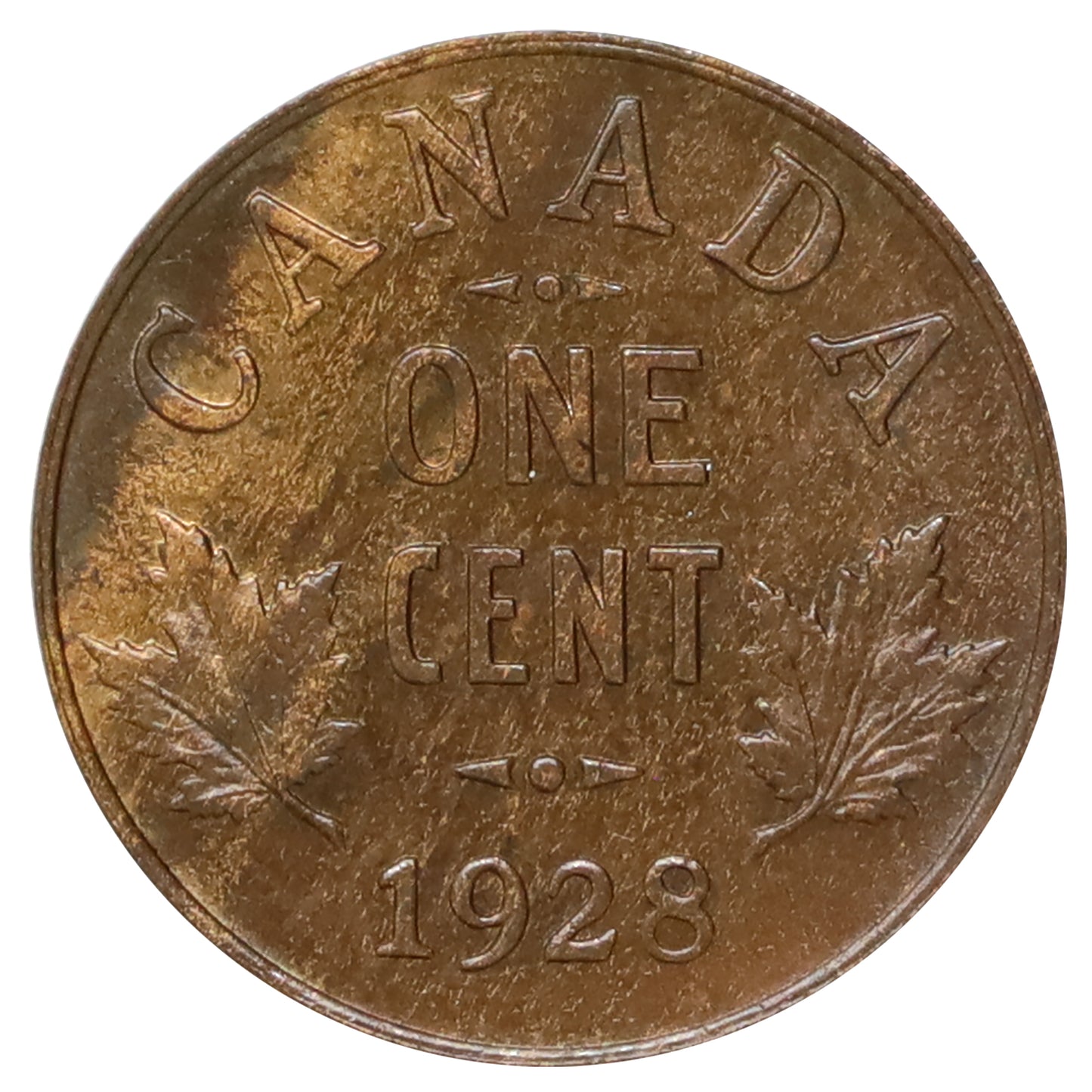 1928 Canada 1-cent Brilliant Uncirculated (MS64) Lustrous Brown