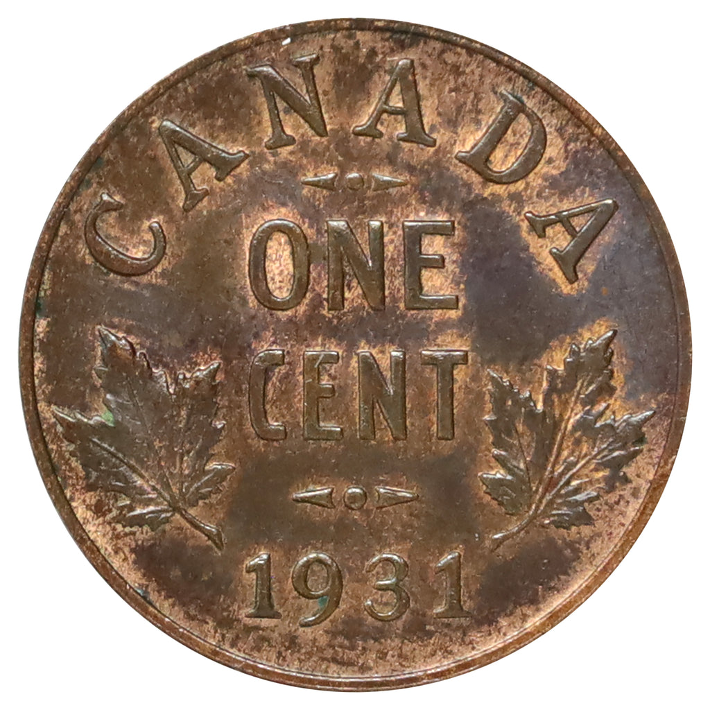 1931 Canada 1-cent Brilliant Uncirculated (MS64) Lustrous Red & Brown