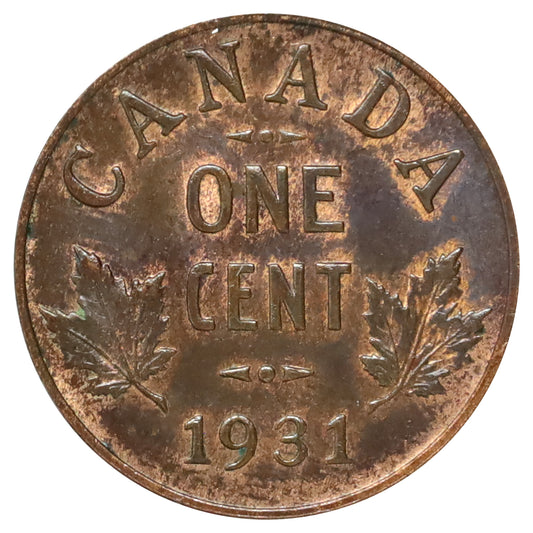 1931 Canada 1-cent Brilliant Uncirculated (MS64) Lustrous Red & Brown