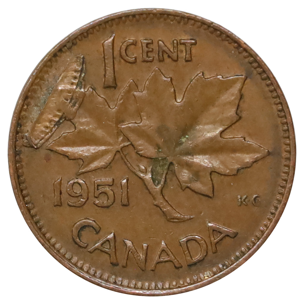 ERROR 1951 Canada 1-cent Lamination Error