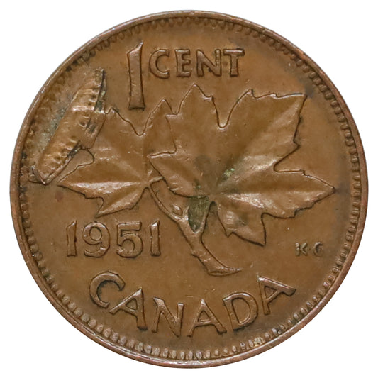 ERROR 1951 Canada 1-cent Lamination Error