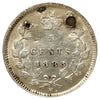 1883H Obv. 5 Canada 5-cents Almost Uncirculated (AU50) Holes