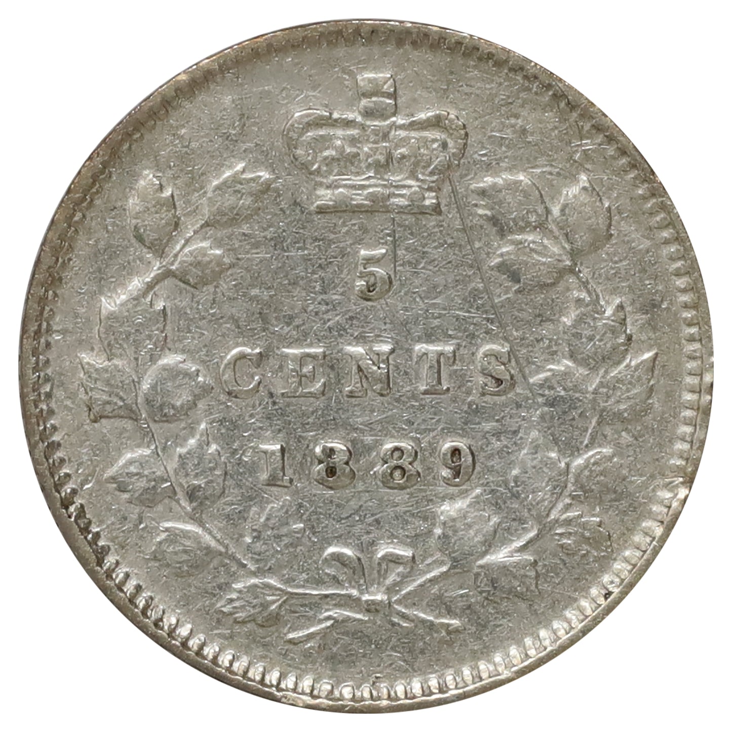 1889 Canada 5-cents VF-EF (VF30) Scratched, marks, or impaired