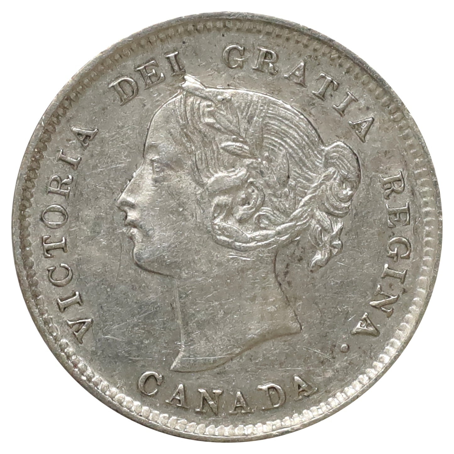 1894 Canada 5-cents EF-AU (EF45) Scratched, marks, or impaired