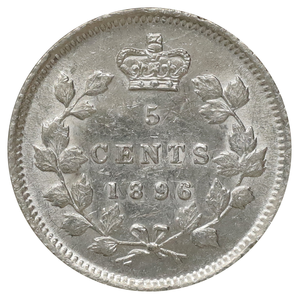 1896 Canada 5-cents Uncirculated (MS60) Scratched, marks, or impaired