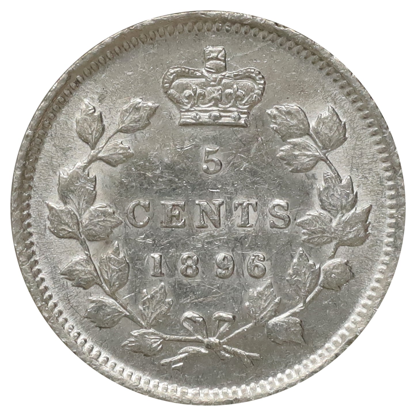 1896 Canada 5-cents Uncirculated (MS60) Scratched, marks, or impaired