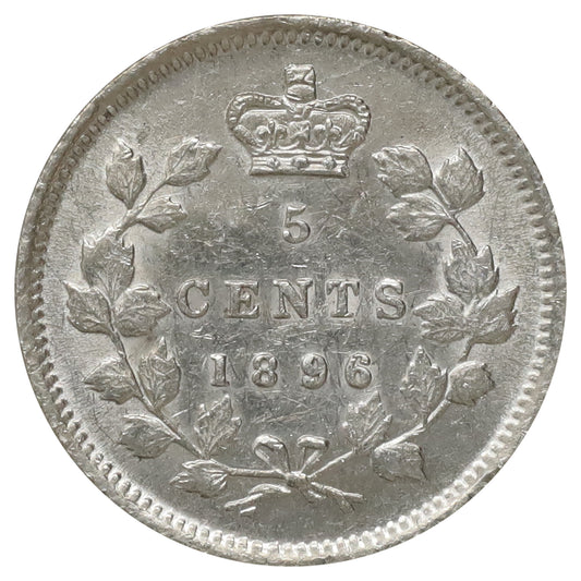 1896 Canada 5-cents Uncirculated (MS60) Scratched, marks, or impaired