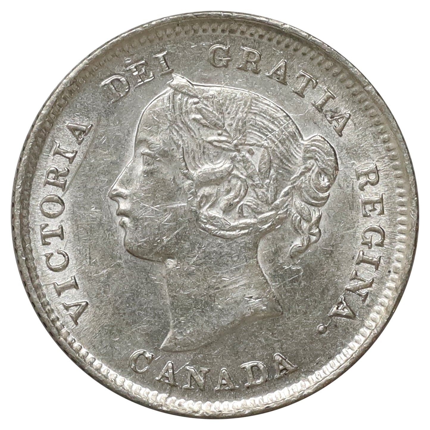1896 Canada 5-cents Uncirculated (MS60) Scratched, marks, or impaired