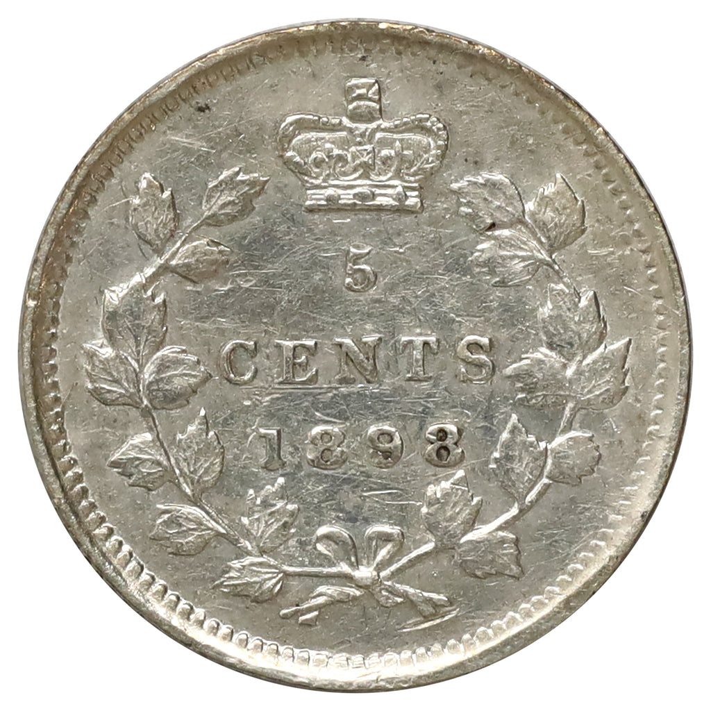 1898 Canada 5-cents Extra Fine (EF40) Scratched, marks, or impaired