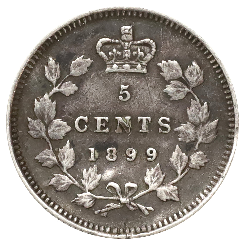 1899 Canada 5-cents Very Fine (VF20) Scratched, marks, or impaired