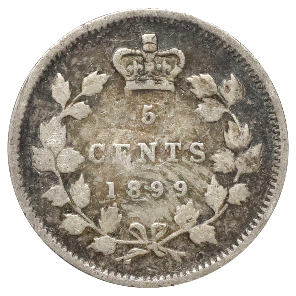 1899 Canada 5-cents Very Good (VG8) Scratched, marks, or impaired
