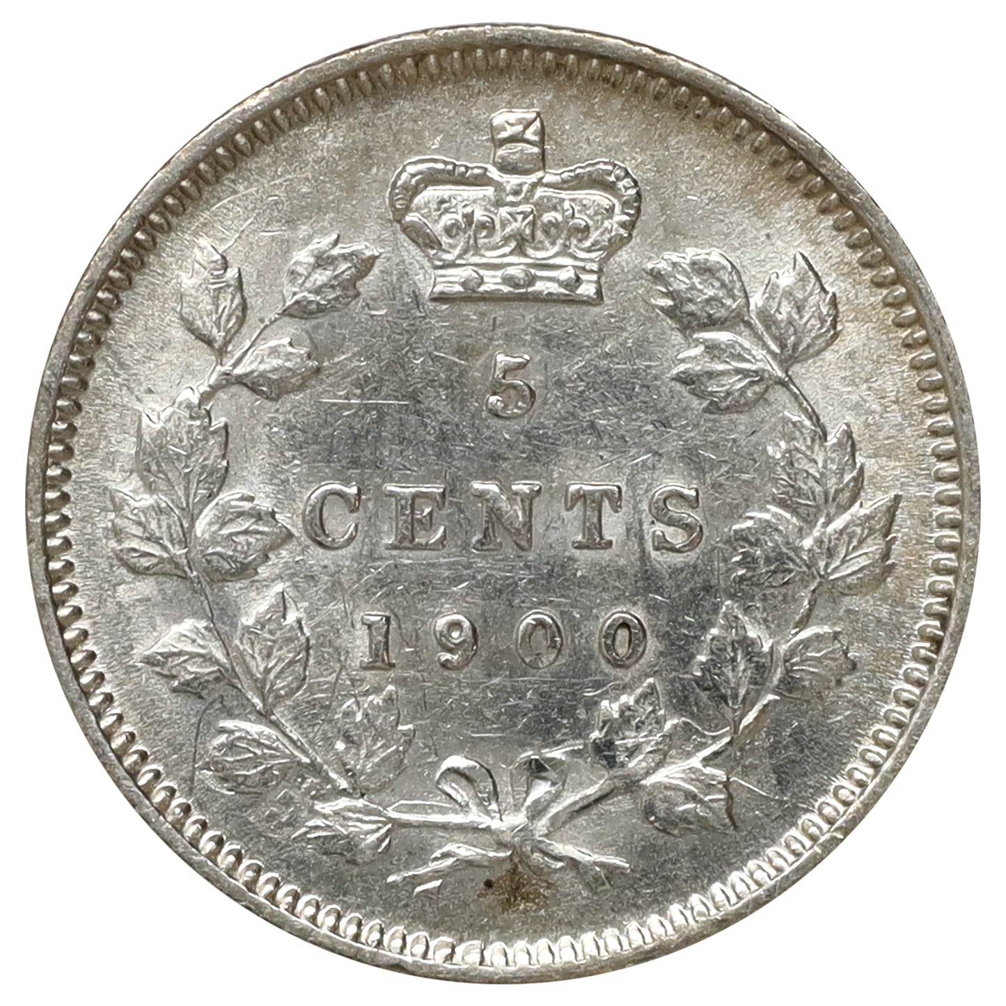 1900 Oval 0s Canada 5-cents AU-UNC (AU55) Scratched, marks, or impaired