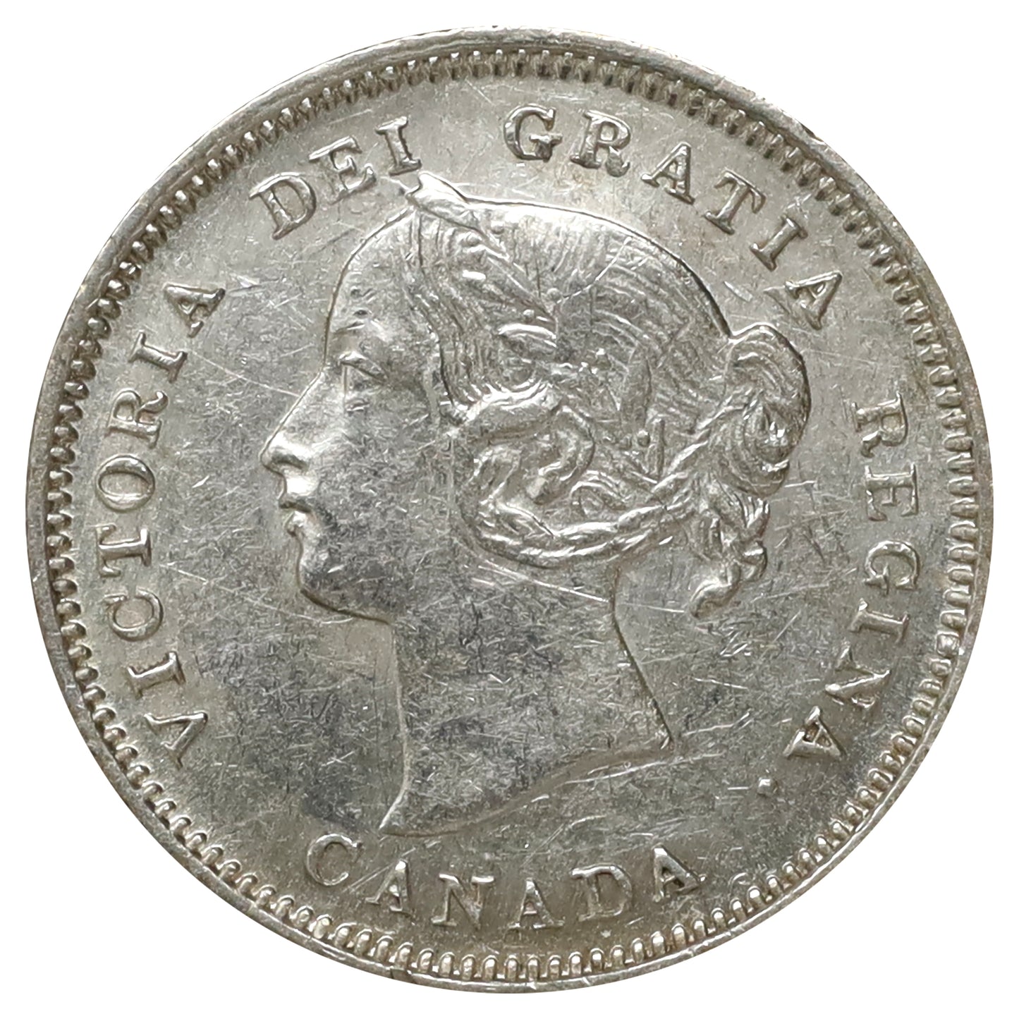1900 Oval 0s Canada 5-cents AU-UNC (AU55) Scratched, marks, or impaired