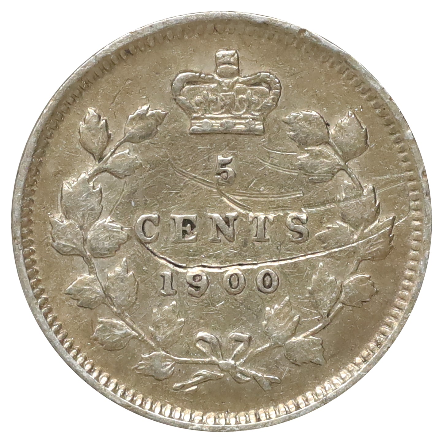 1900 Round 0s Canada 5-cents VF-EF (VF30) Scratched, marks, or impaired