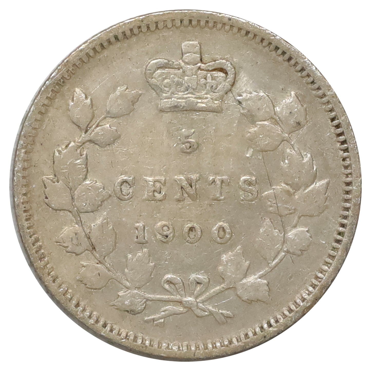 1900 Round 0s Canada 5-cents F-VF (F15) Scratched, marks, or impaired