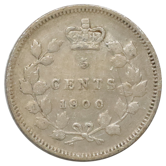 1900 Round 0s Canada 5-cents F-VF (F15) Scratched, marks, or impaired