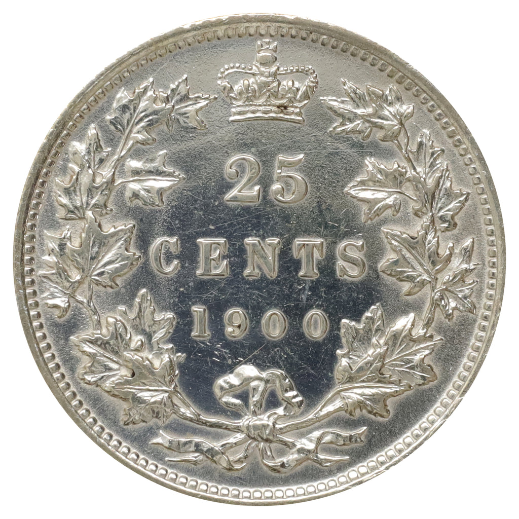 1900 Canada 25-cents UNC+ (MS62) Scratched, marks, or impaired