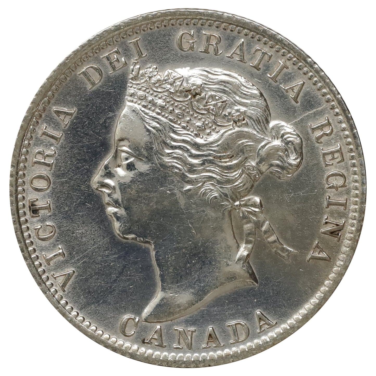 1900 Canada 25-cents UNC+ (MS62) Scratched, marks, or impaired