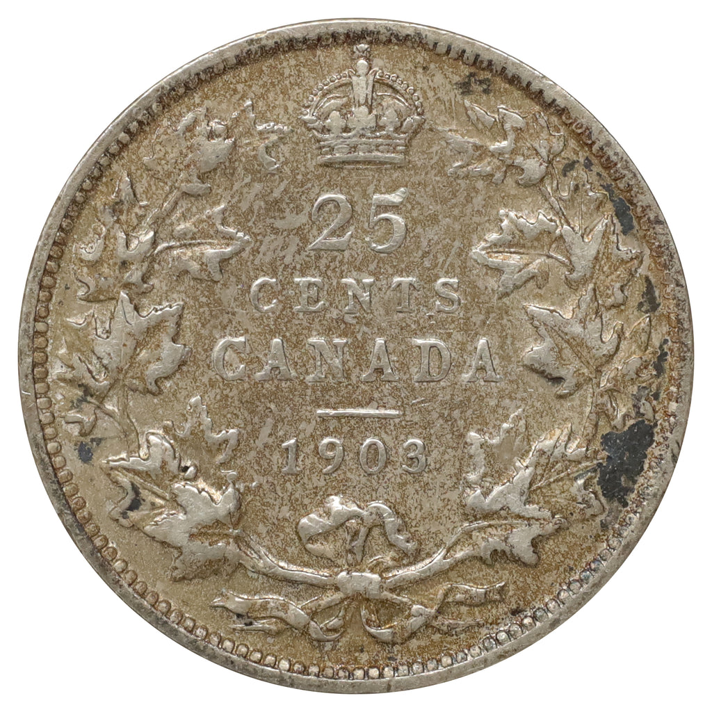 1903 Canada 25-cents Very Fine (VF20) Scratched, marks, or impaired