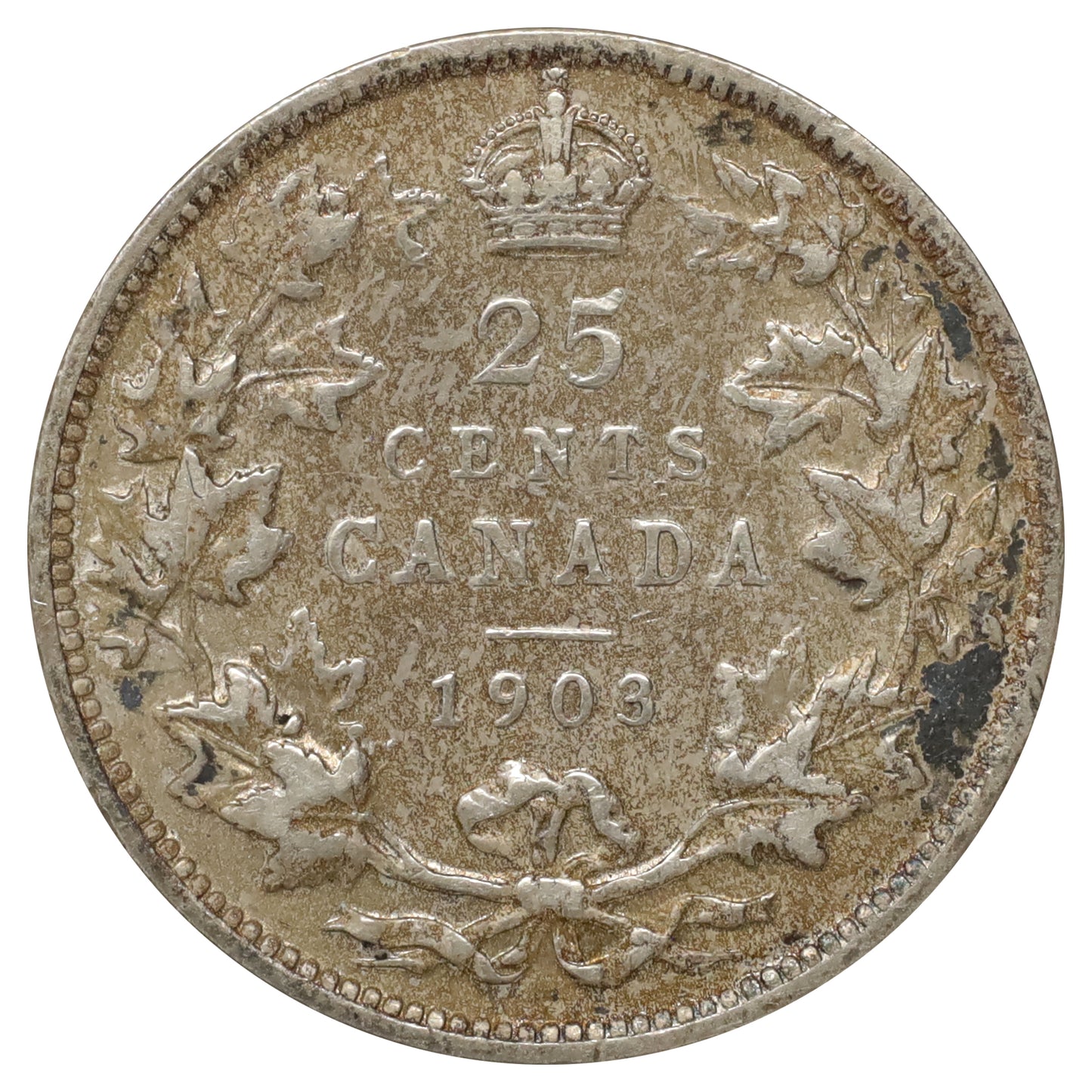 1903 Canada 25-cents Very Fine (VF20) Scratched, marks, or impaired