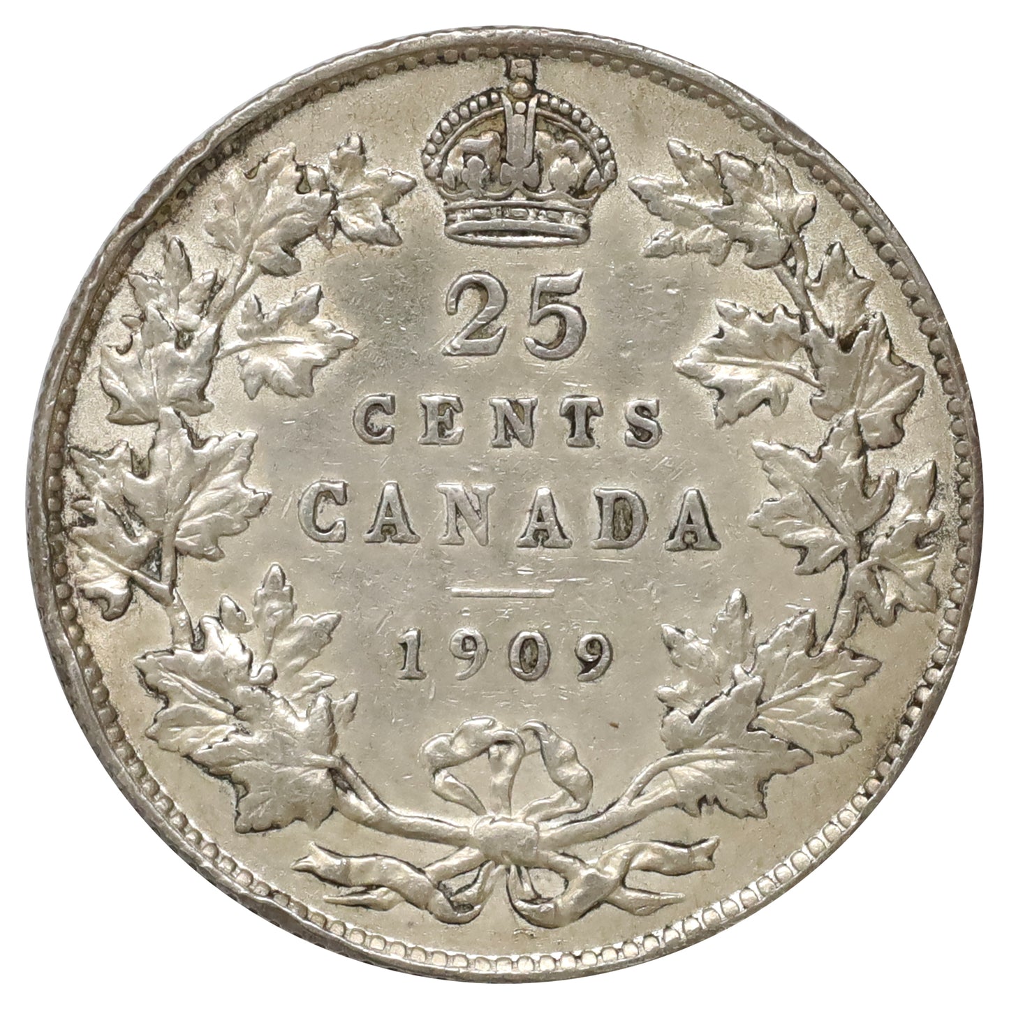 1909 Canada 25-cents VF-EF (VF30) Scratched, marks, or impaired