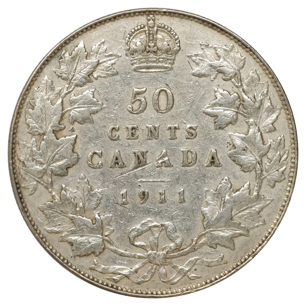 1911 Canada 50-cents VF-EF (VF30) Scratched, marks, or impaired