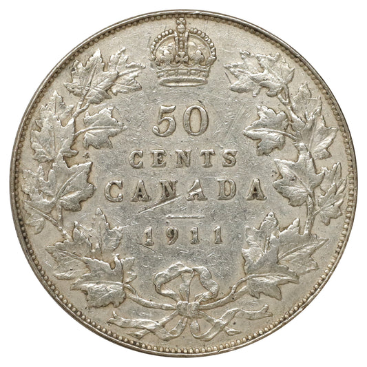 1911 Canada 50-cents VF-EF (VF30) Scratched, marks, or impaired