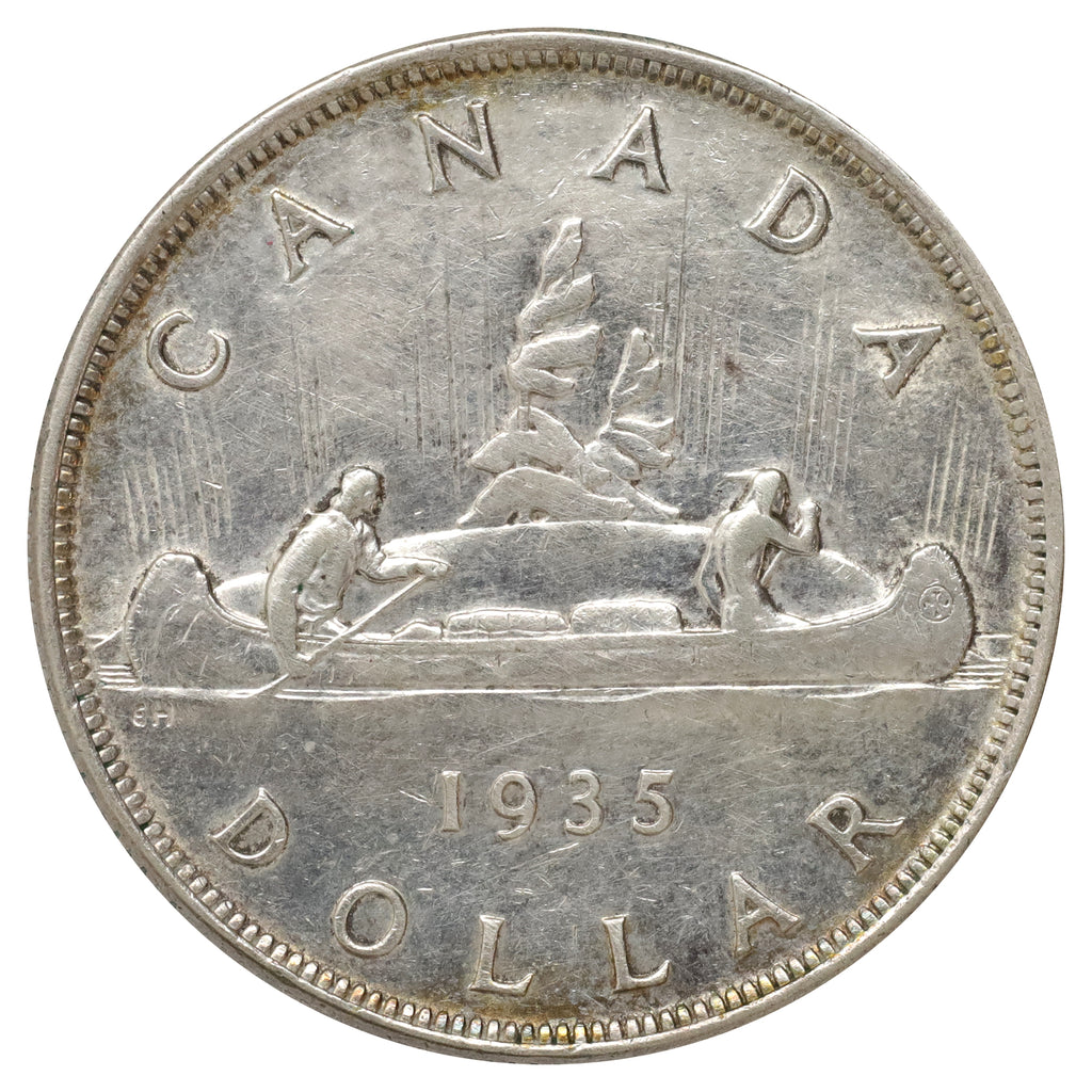 1935 2x XXV Canada Dollar VF-EF (VF30) Scratched, marks, or impaired