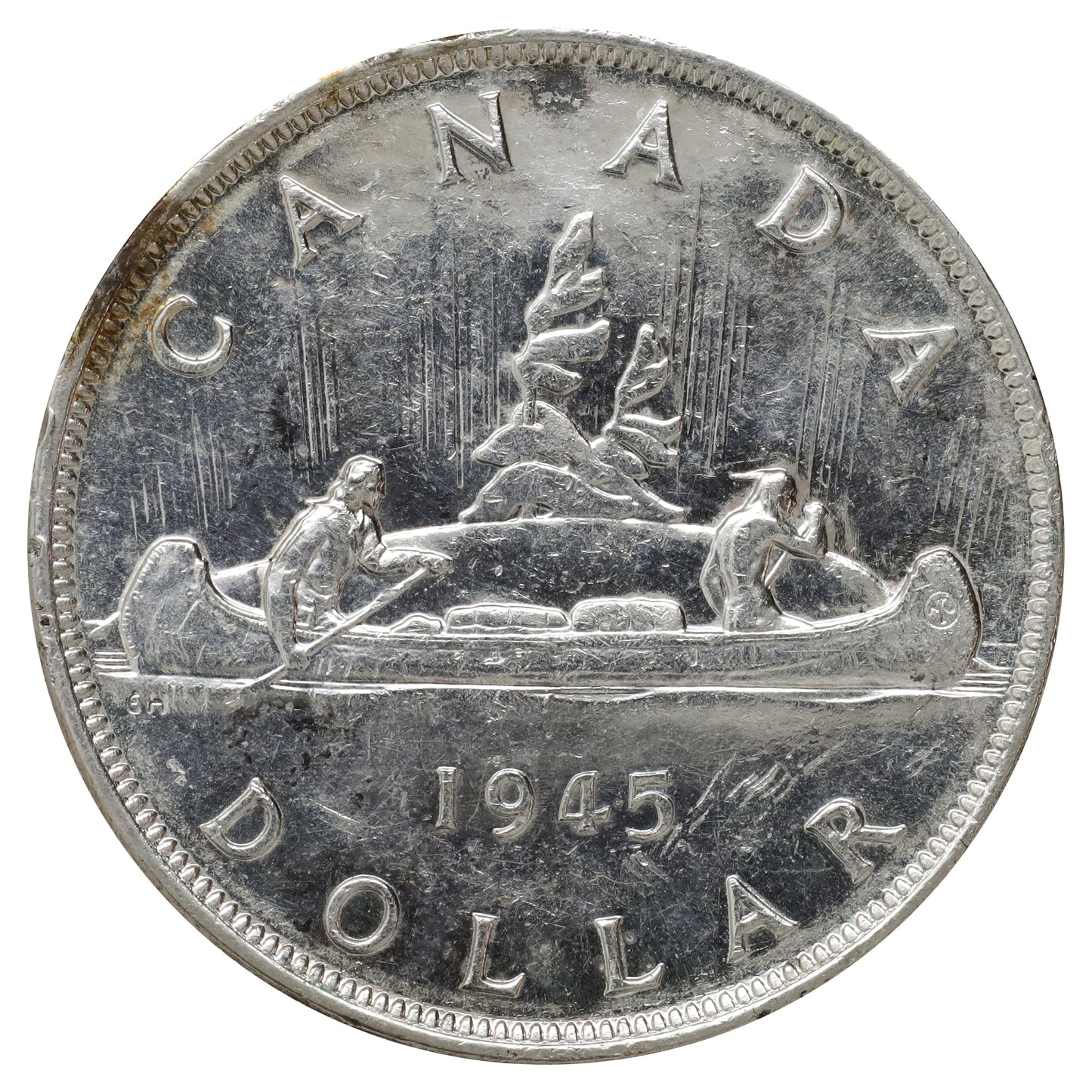 1945 5 Over 5 Canada Dollar Extra Fine (EF40) Scratched, marks, or impaired