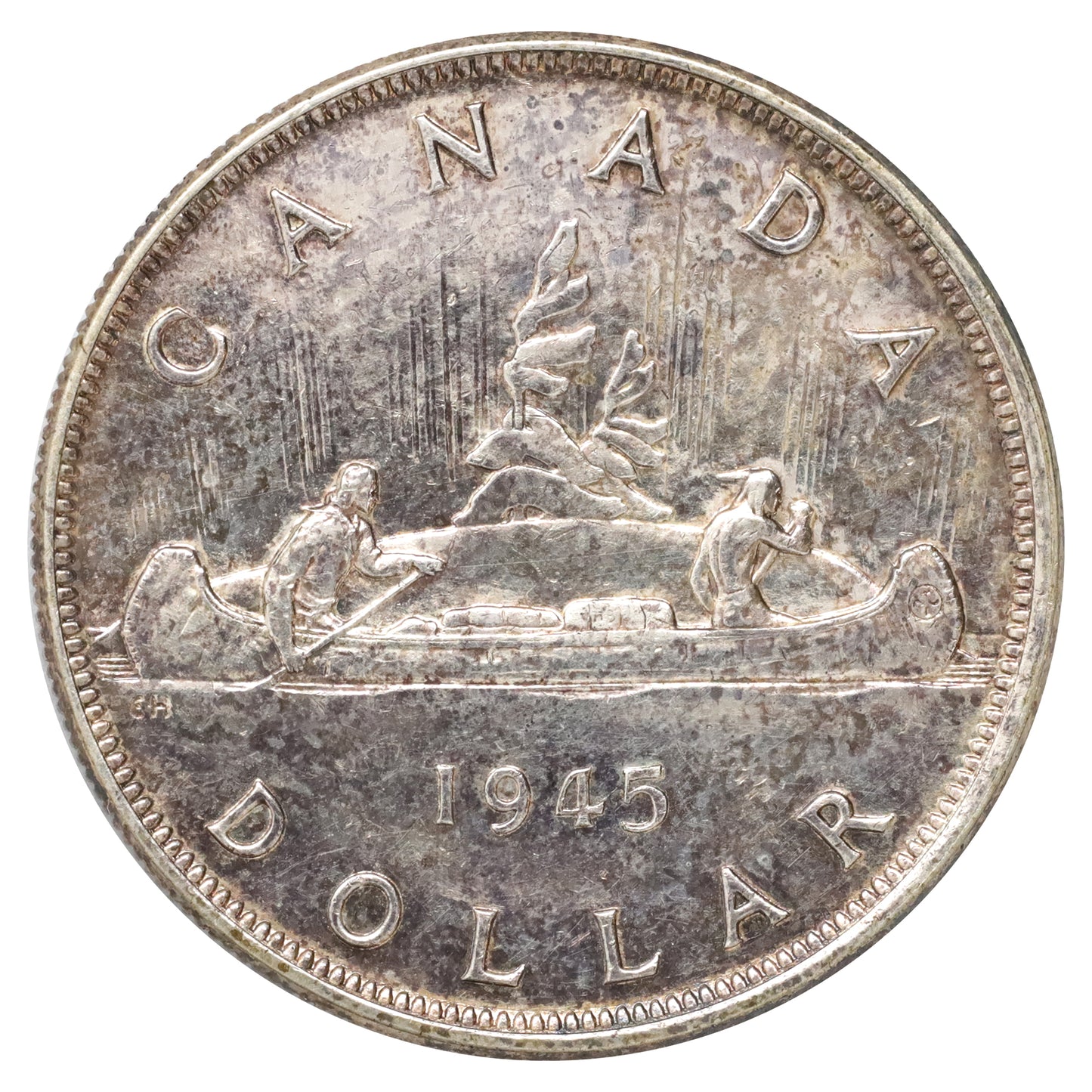 1945 Canada Dollar VF-EF (VF30) Scratched, marks, or impaired