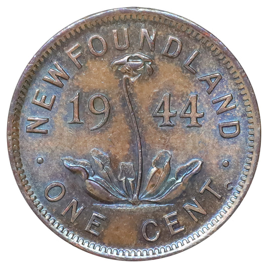 1944C Newfoundland 1-cent Uncirculated (MS60) Lustrous Brown