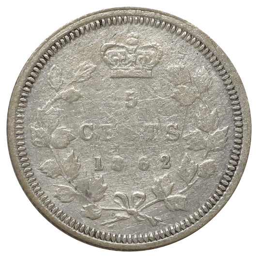 1862 New Brunswick 5-cents VF-EF (VF30) Scratched, marks, or impaired