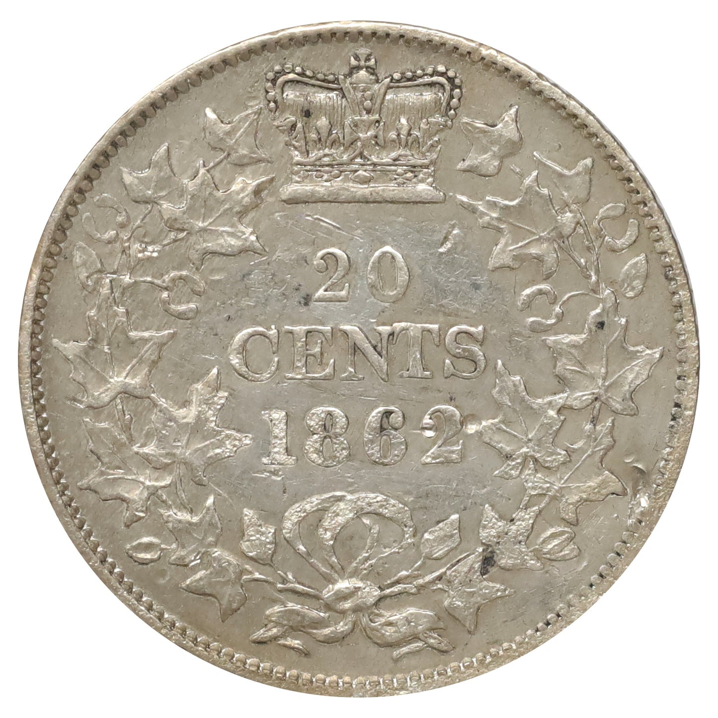 1862 New Brunswick 20-cents Extra Fine (EF40) Scratched, marks, or impaired