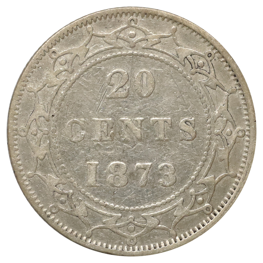 1873 Newfoundland 20-cents Very Fine (VF20) Scratched, marks, or impaired