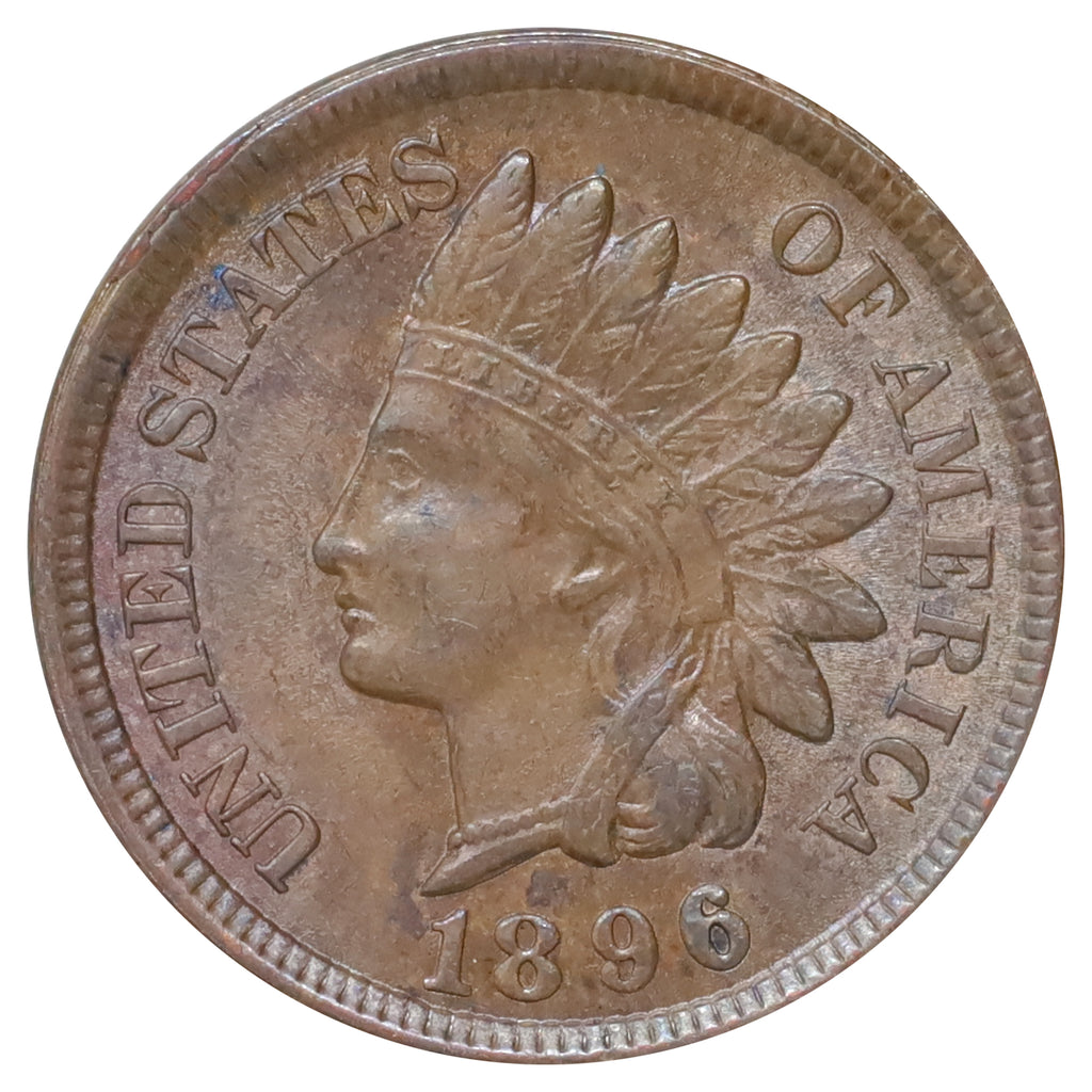 1896 USA Cent Brilliant Uncirculated (MS63) Lustrous Brown