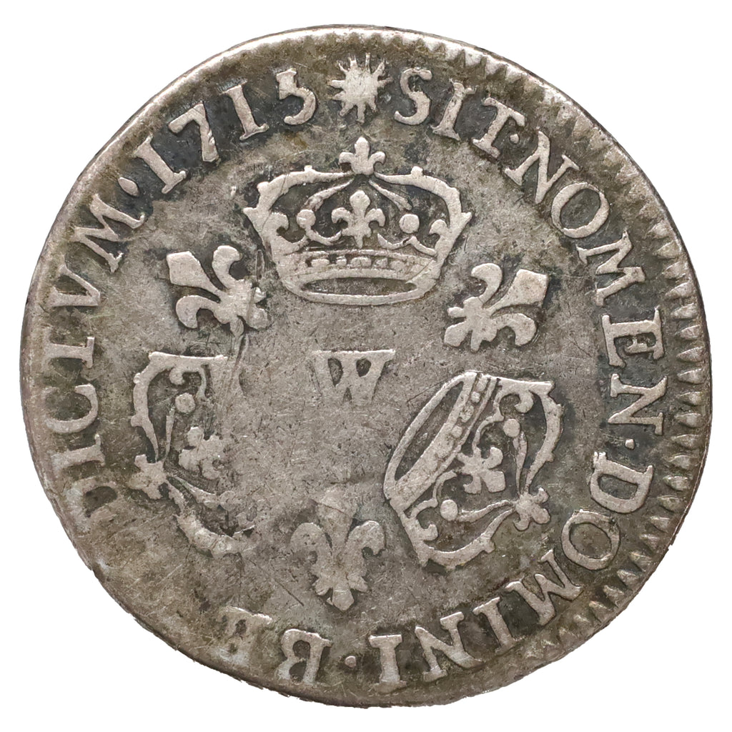 France 1715 W Louis XIV 1/10 Ecu (DOD)
