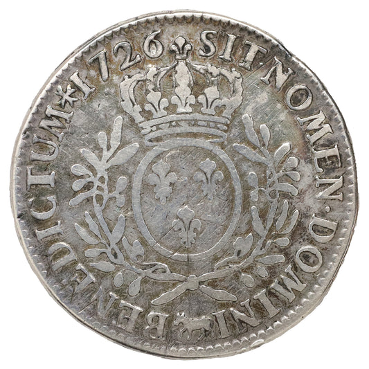 France 1726 Louis XV Ecu de Bearn with Olive Branches (DOD)