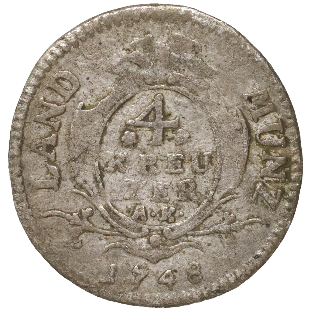 German States 1748 Hessen-Darmstadt 4 Kreuzer (DOD)