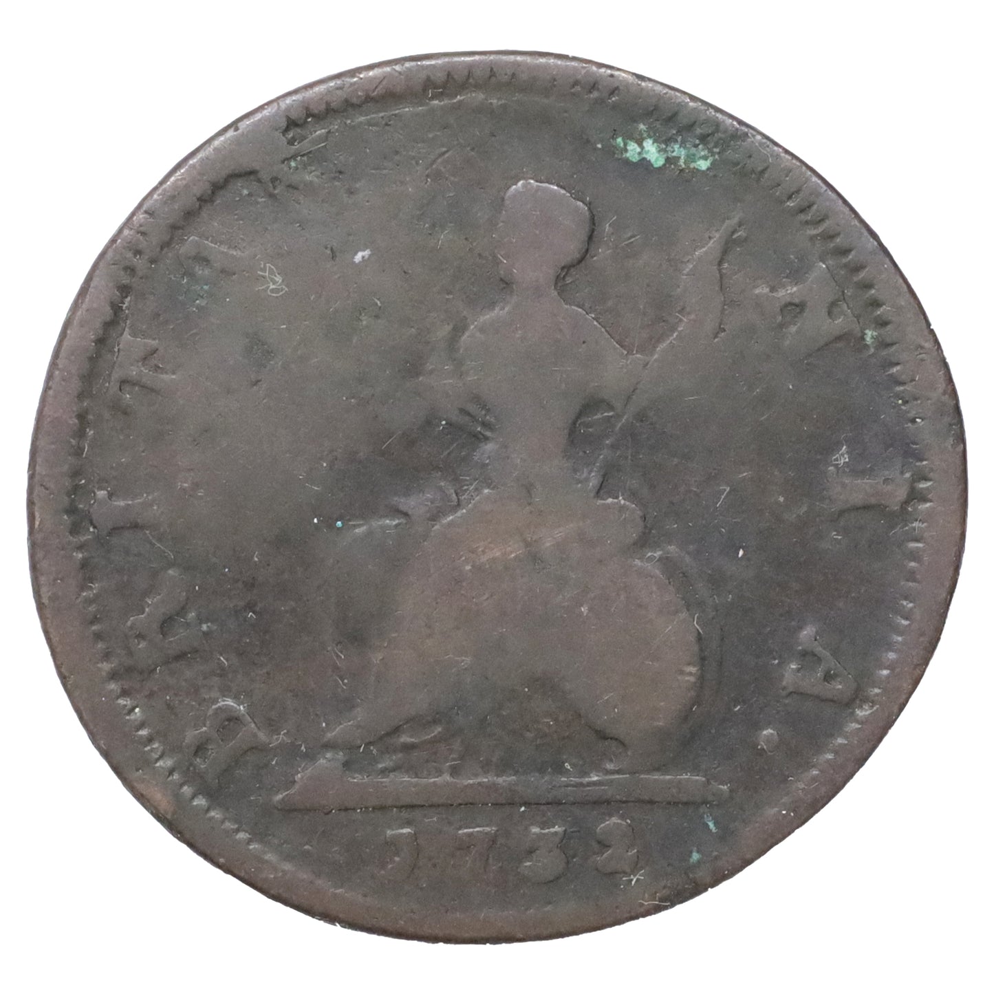 Great Britain 1732 George II 1 Farthing Very Good (VG8) DOD