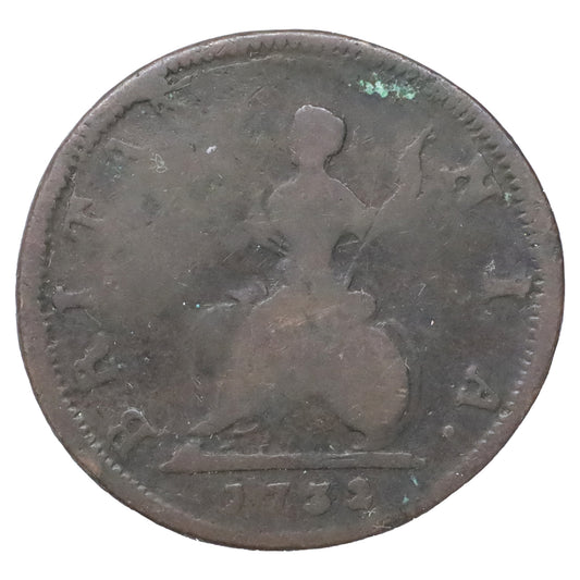 Great Britain 1732 George II 1 Farthing Very Good (VG8) DOD