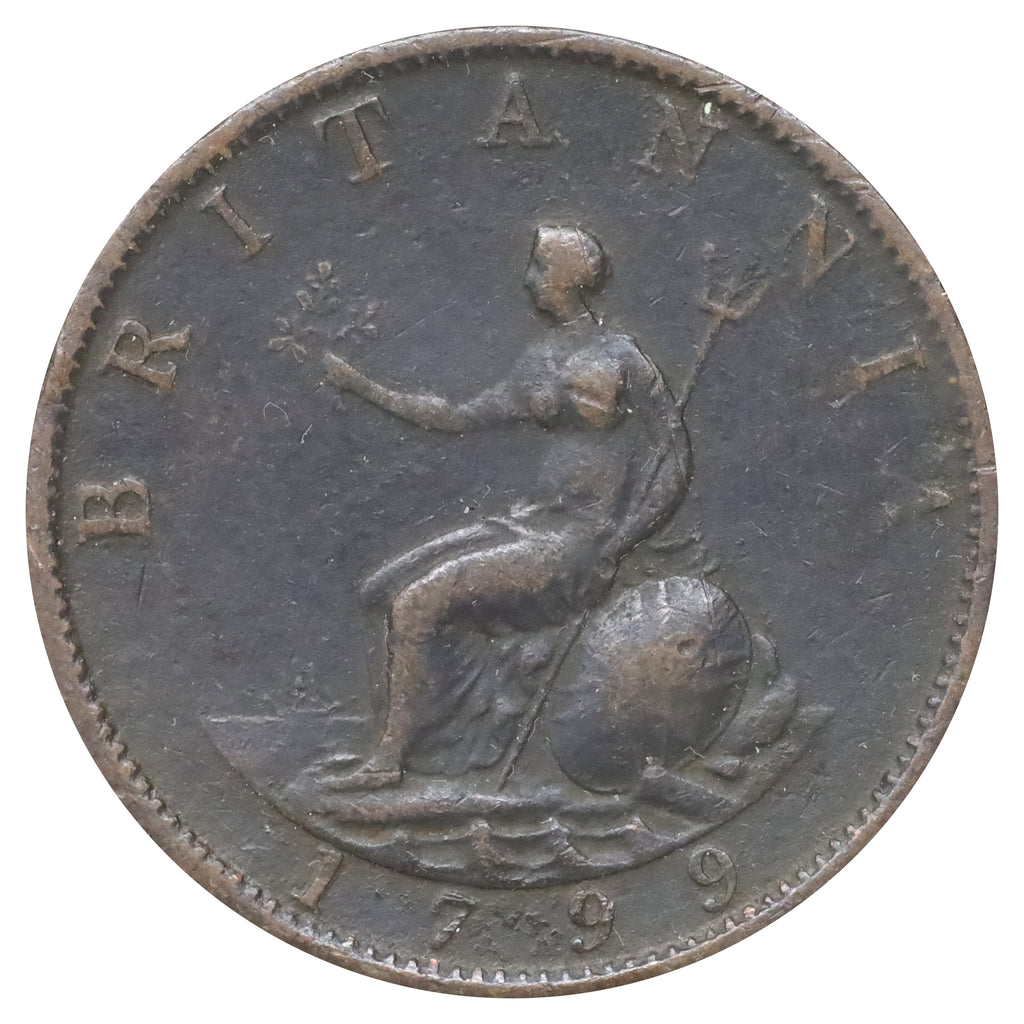 Great Britain 1799 George III Halfpenny Extra Fine (EF40) DOD