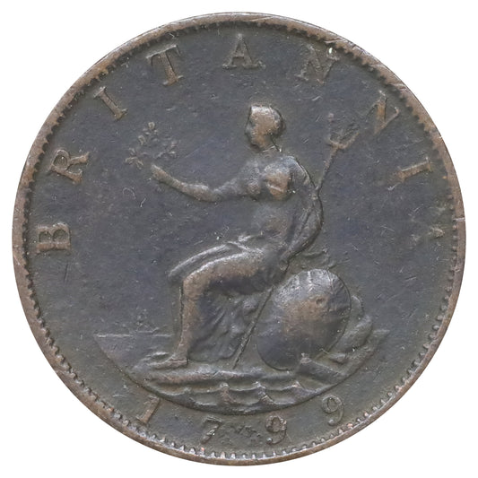 Great Britain 1799 George III Halfpenny Extra Fine (EF40) DOD