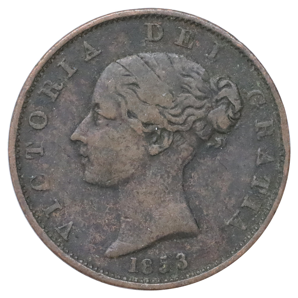 Great Britain 1853 Halfpenny Very Fine (VF20) Scratched, marks, or impaired