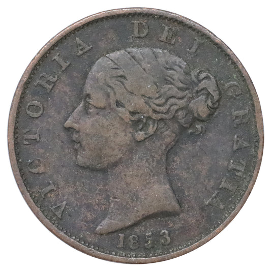 Great Britain 1853 Halfpenny Very Fine (VF20) Scratched, marks, or impaired