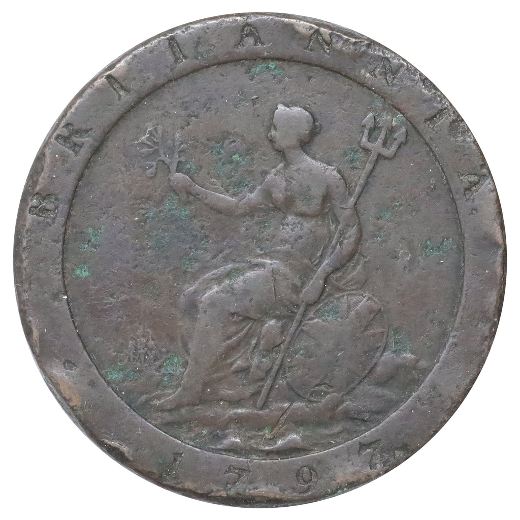 Great Britain 1797 George III 1 Penny Very Fine (VF20) Scratched, marks, or impaired