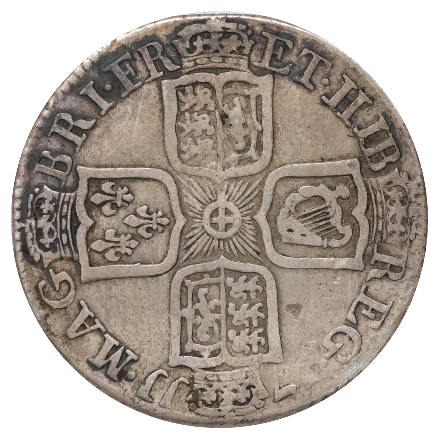 Great Britain 1711 Anne Shilling VF-EF (VF30) Scratched, marks, or impaired