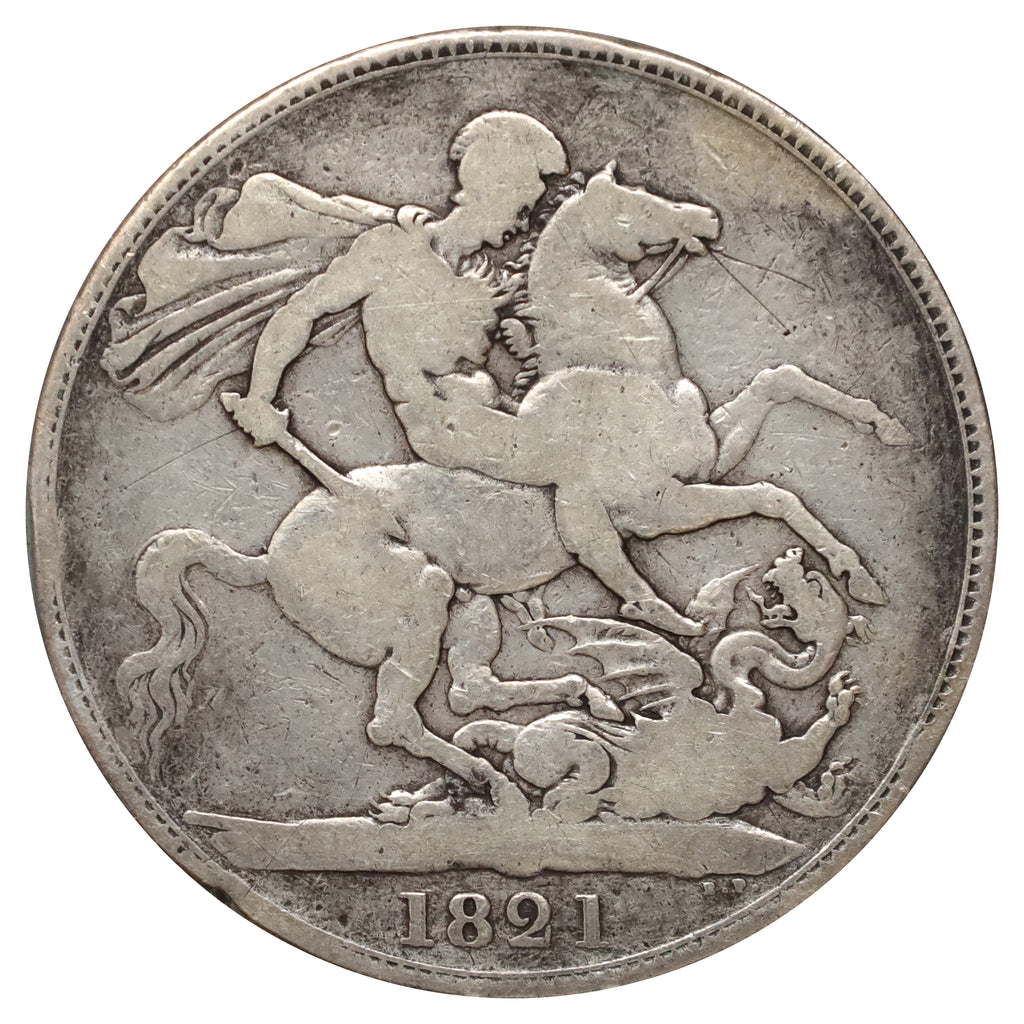 Great Britain 1821 George IV 1 Crown Very Good (VG8) Scratched, marks, or impaired
