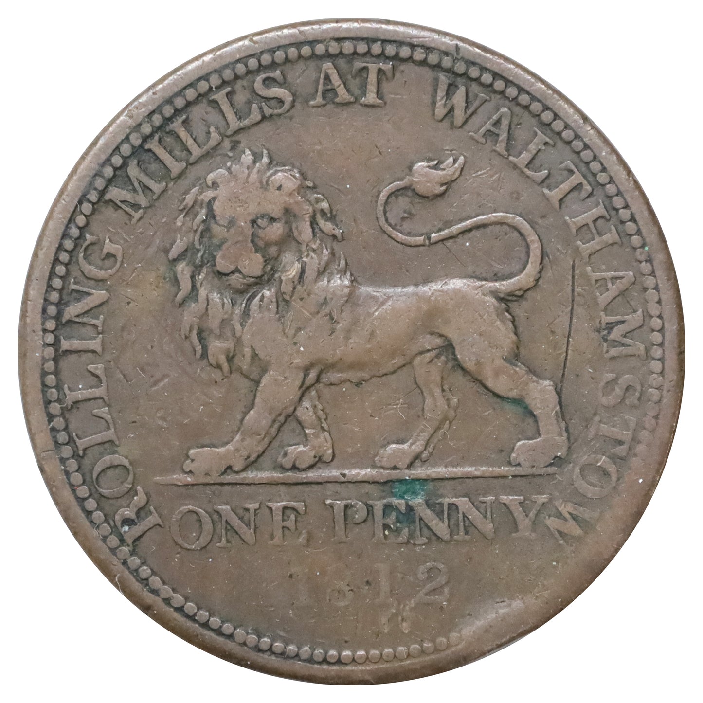 Great Britain 1812 Essex British Copper Company 1 Penny Token Very Fine (VF20) Impaired