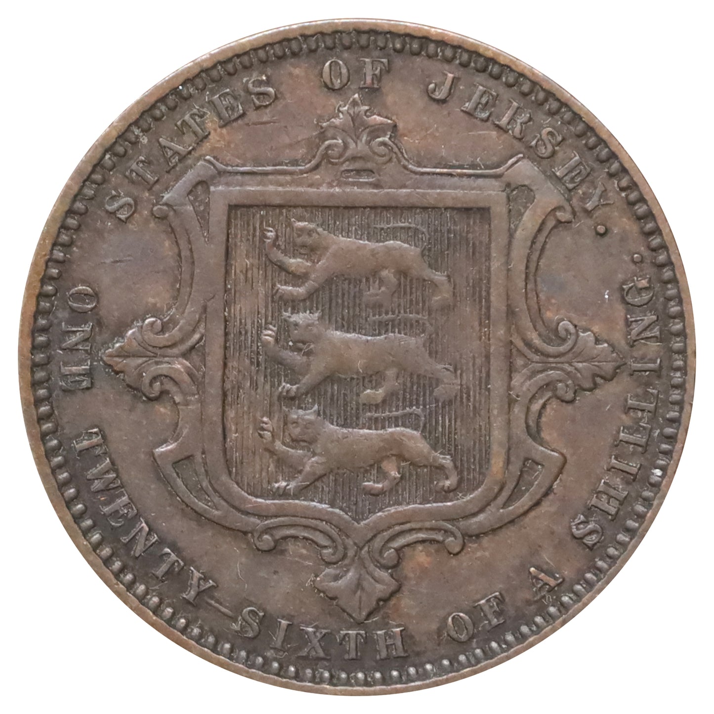 Jersey 1866 1/26th Shilling Almost Uncirculated (AU50) DOD